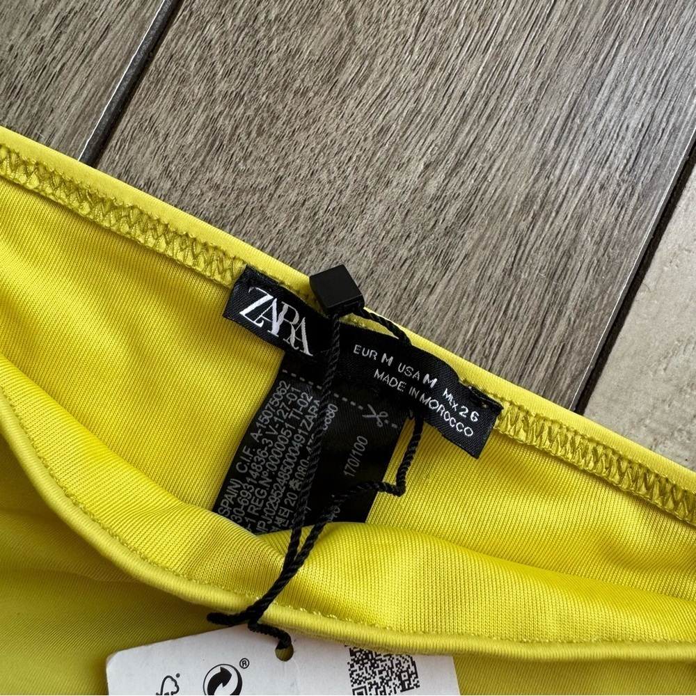 ZARA Bikini High-Waist Olive Green Yellow | Size: Medium | New With Tags - Picture 4 of 5